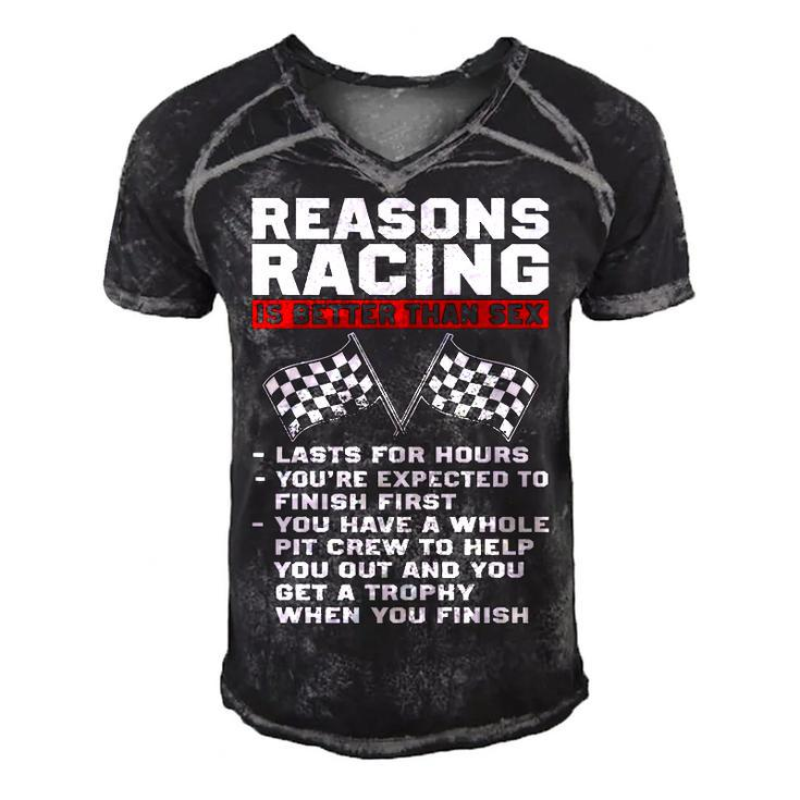 Reasons Racing Men's Short Sleeve V-neck 3D Print Retro Tshirt