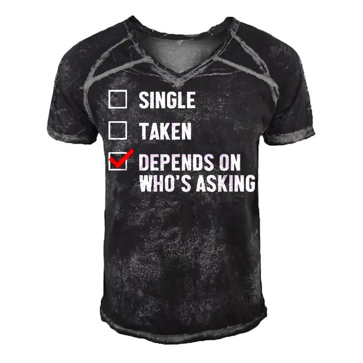 Relationship Status Whos Men's Short Sleeve V-neck 3D Print Retro Tshirt