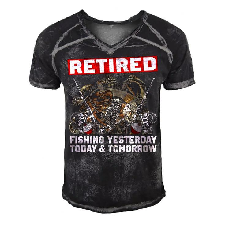 Retired Fishing Everyday Men's Short Sleeve V-neck 3D Print Retro Tshirt