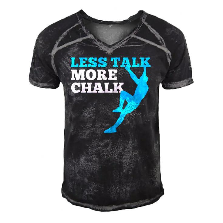 Rock Climbing Climber Less Talk More Chalk Gift Men's Short Sleeve V-neck 3D Print Retro Tshirt