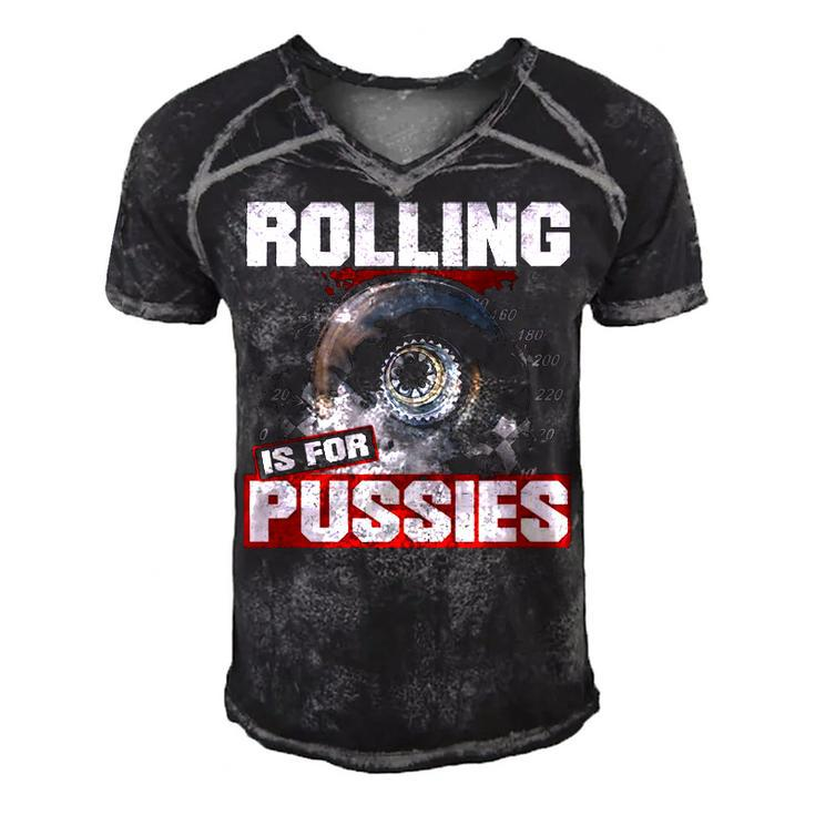 Rolling Is For Men's Short Sleeve V-neck 3D Print Retro Tshirt