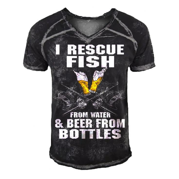 Save Fish From Water Men's Short Sleeve V-neck 3D Print Retro Tshirt