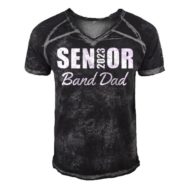 Senior Band Dad 2023 Marching Band Parent Class Of 2023  Men's Short Sleeve V-neck 3D Print Retro Tshirt