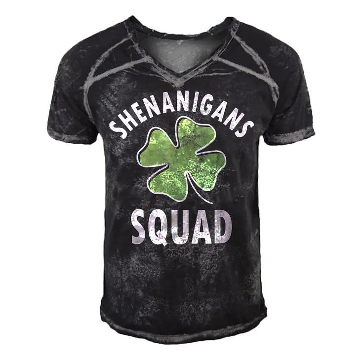 Shenanigans Squad Irish Shamrock Funny Saint Patricks Day  Men's Short Sleeve V-neck 3D Print Retro Tshirt