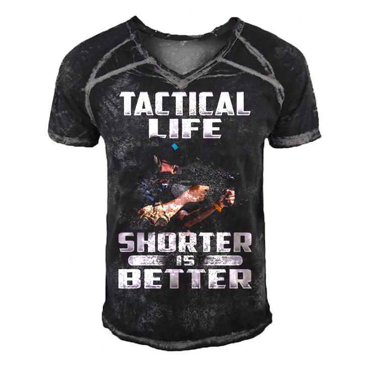 Shorter Is Better Men's Short Sleeve V-neck 3D Print Retro Tshirt
