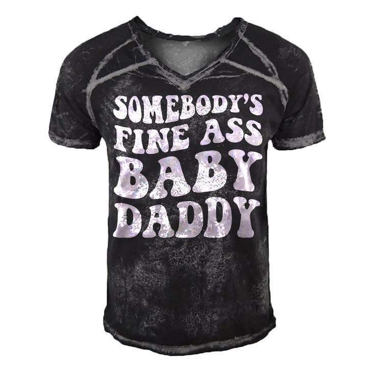 Somebodys Fine Ass Baby Daddy  Men's Short Sleeve V-neck 3D Print Retro Tshirt