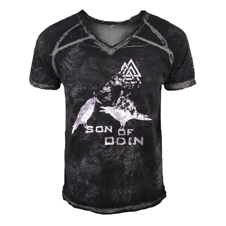 Son Of Odin Viking Odin&8217S Raven Norse Men's Short Sleeve V-neck 3D Print Retro Tshirt