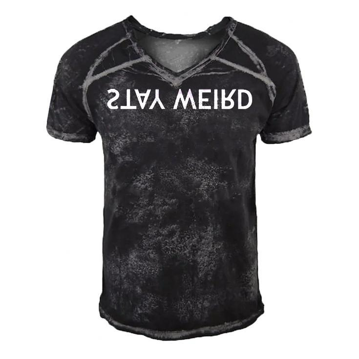 Stay Weird V2 Men's Short Sleeve V-neck 3D Print Retro Tshirt