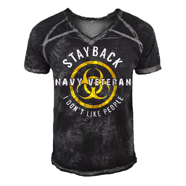 Stayback Navy Veteran Men's Short Sleeve V-neck 3D Print Retro Tshirt