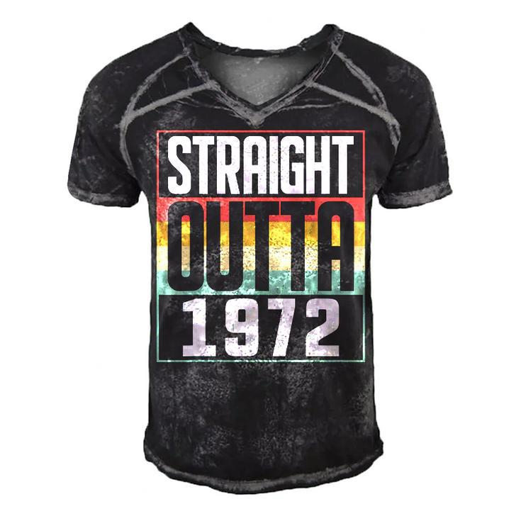 Straight Outta 1972 50Th Birthday 50 Years Old Men And Women  Men's Short Sleeve V-neck 3D Print Retro Tshirt