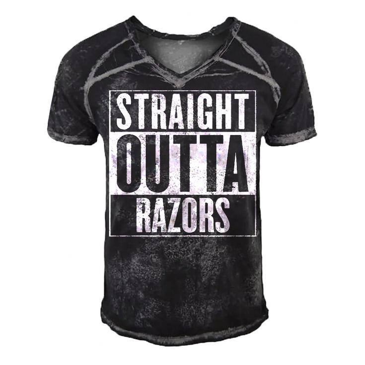 Straight Outta Razors V2 Men's Short Sleeve V-neck 3D Print Retro Tshirt