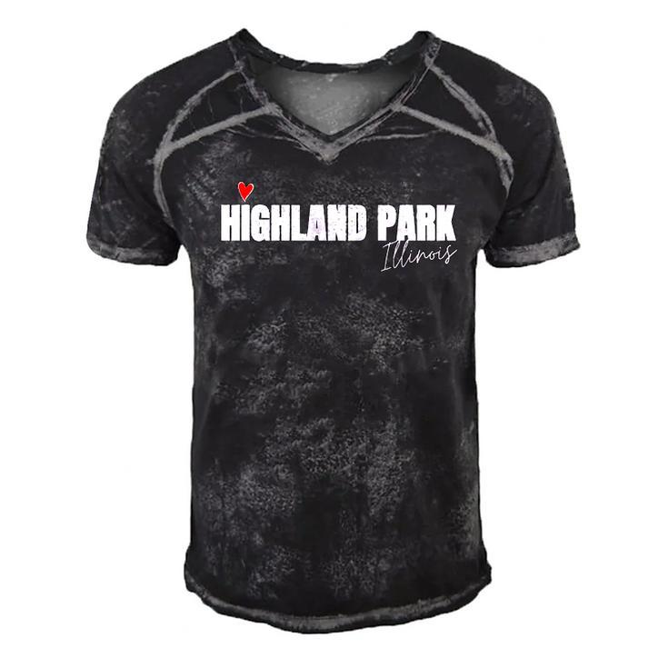 Strong Chicago Highland Park Illinois Shooting  Men's Short Sleeve V-neck 3D Print Retro Tshirt