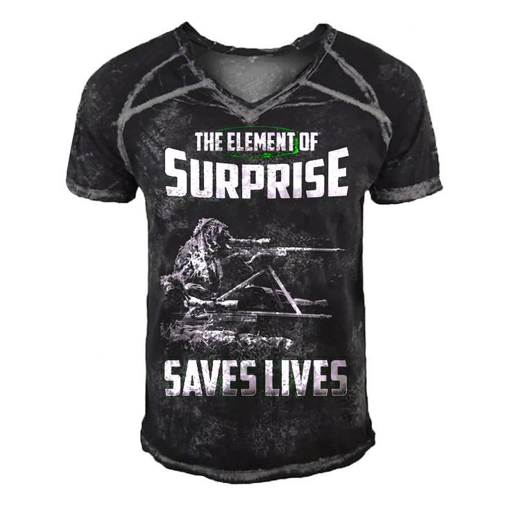 The Element Of Surprise Men's Short Sleeve V-neck 3D Print Retro Tshirt
