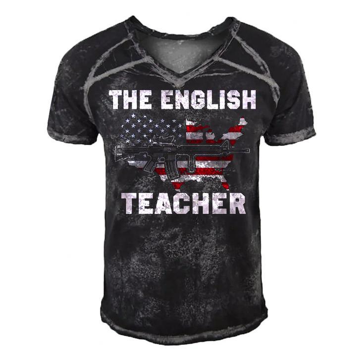 The English Teacher Men's Short Sleeve V-neck 3D Print Retro Tshirt