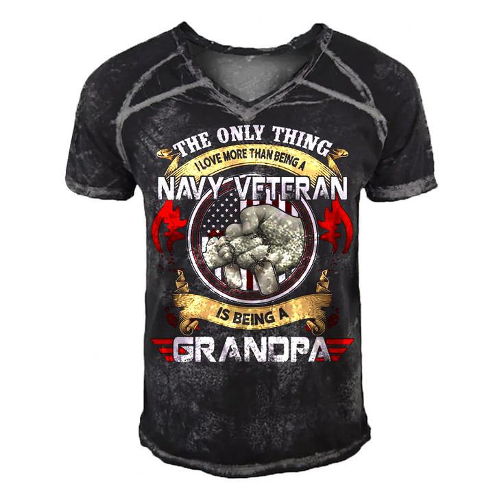The Only Thing I Love More Than Being A Navy Veteran Men's Short Sleeve V-neck 3D Print Retro Tshirt