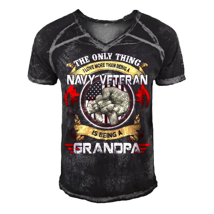 The Only Thing I Love More Than Being A Navy Veteran Men's Short Sleeve V-neck 3D Print Retro Tshirt