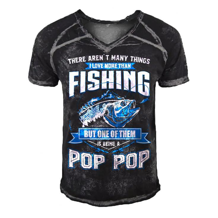 Things I Love More Than Fishing - Pop Pop Men's Short Sleeve V-neck 3D Print Retro Tshirt