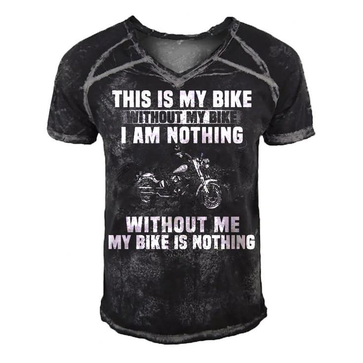 This Is My Bike Men's Short Sleeve V-neck 3D Print Retro Tshirt