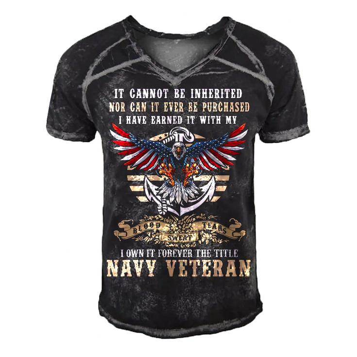 Title Navy Veteran Men's Short Sleeve V-neck 3D Print Retro Tshirt