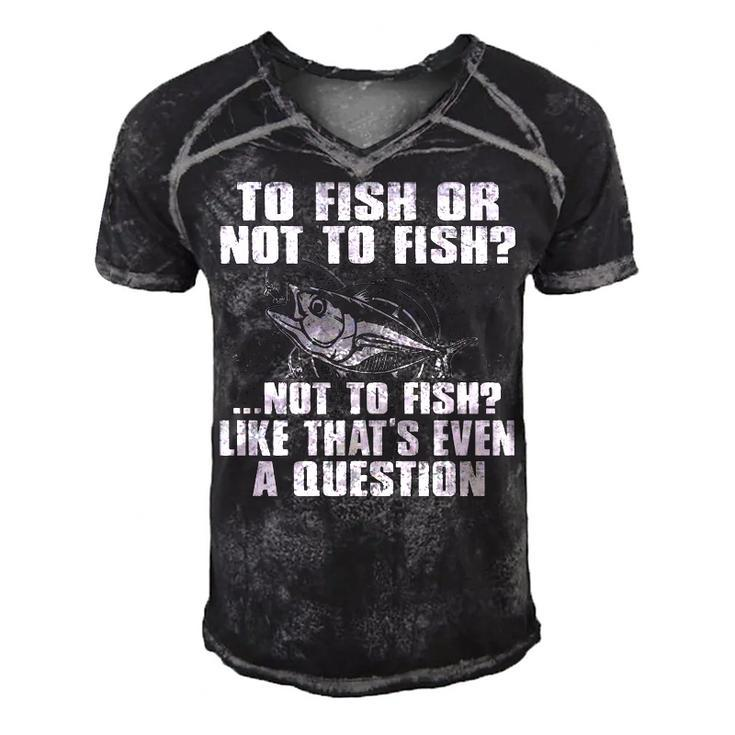 To Fish Or Not To Fish Men's Short Sleeve V-neck 3D Print Retro Tshirt