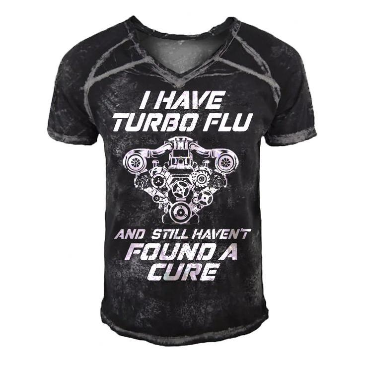 Turbo Flu Men's Short Sleeve V-neck 3D Print Retro Tshirt
