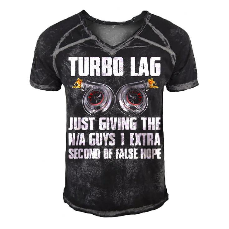 Turbo Lag Men's Short Sleeve V-neck 3D Print Retro Tshirt