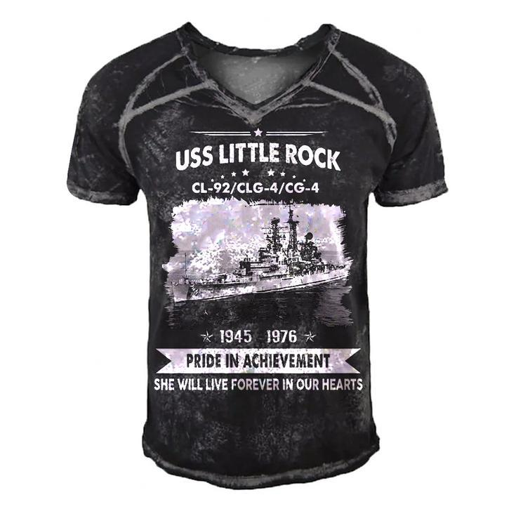 Uss Little Rock Cg 4 Clg 4 Cl  Men's Short Sleeve V-neck 3D Print Retro Tshirt