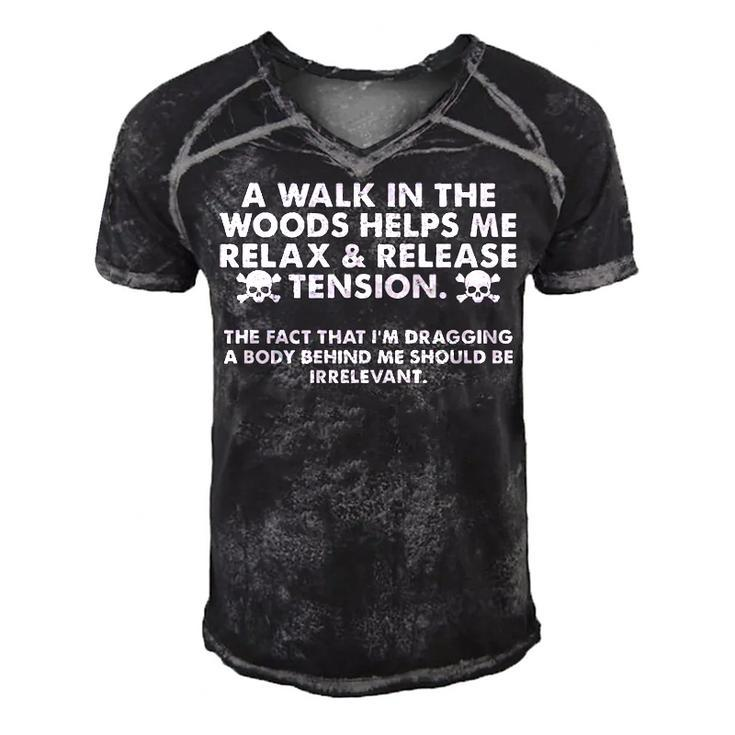 Walk In The Woods Men's Short Sleeve V-neck 3D Print Retro Tshirt