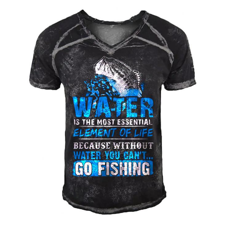 Water - Without It You Cant Go Fishing Men's Short Sleeve V-neck 3D Print Retro Tshirt