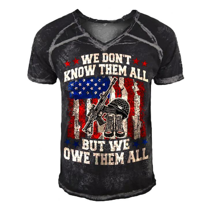 We Dont Know Them All But We Owe Them All 4Th Of July  Men's Short Sleeve V-neck 3D Print Retro Tshirt
