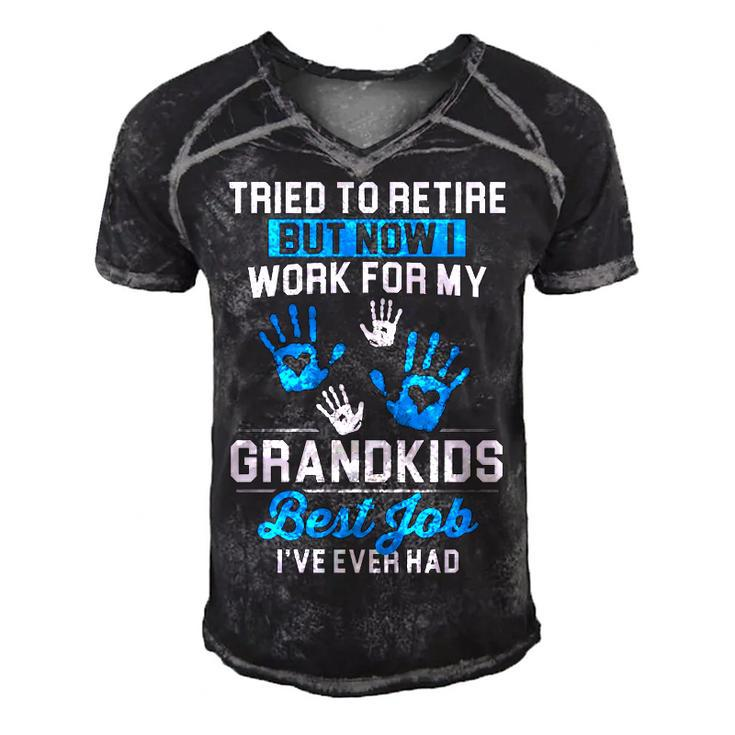 Work For My Grandkids - Best Job Men's Short Sleeve V-neck 3D Print Retro Tshirt