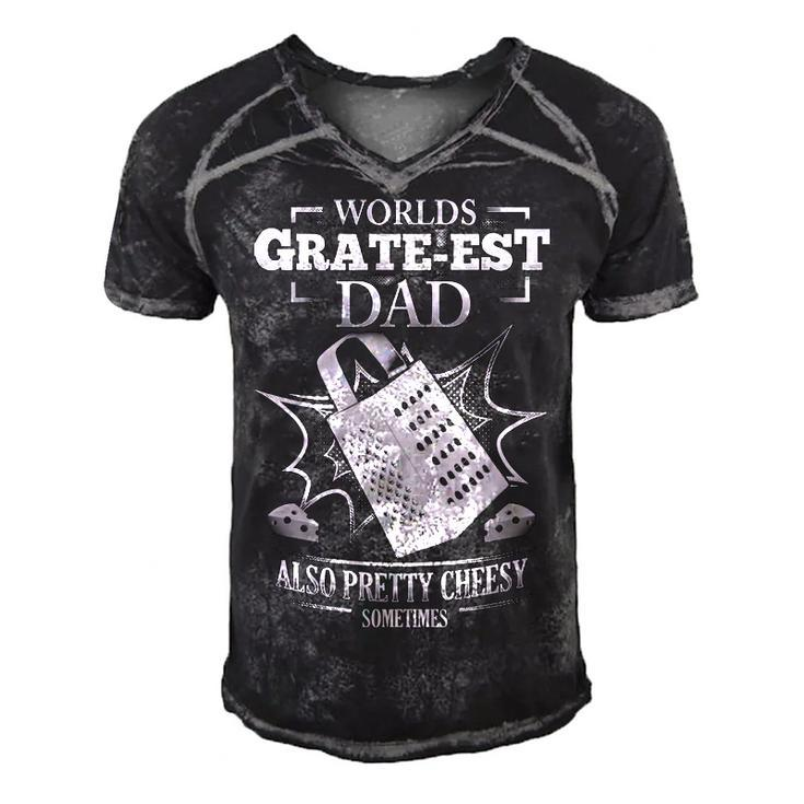 Worlds Grate-Est Dad Men's Short Sleeve V-neck 3D Print Retro Tshirt