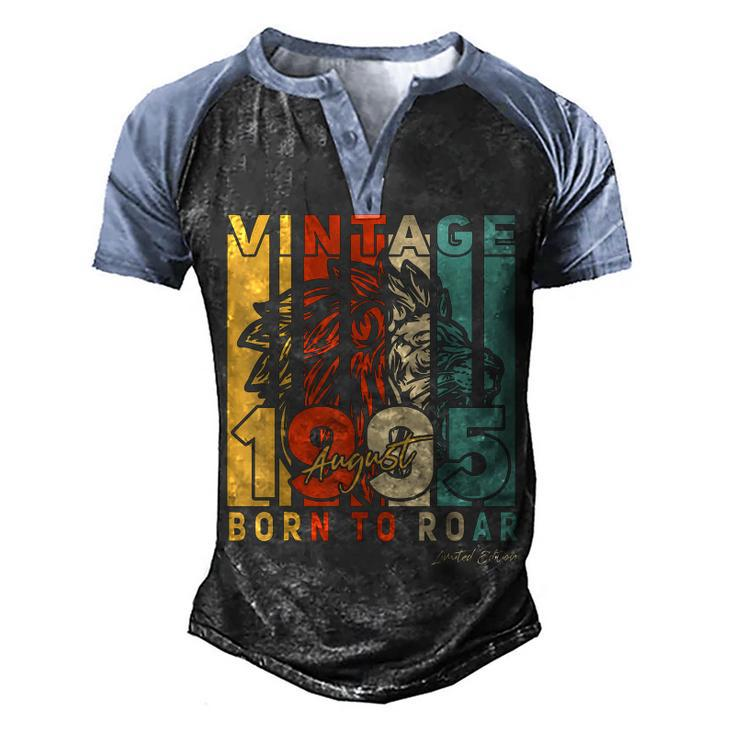 27Th Birthday Gifts August 27 Years Old Vintage 1995 Mens  Men's Henley Shirt Raglan Sleeve 3D Print T-shirt