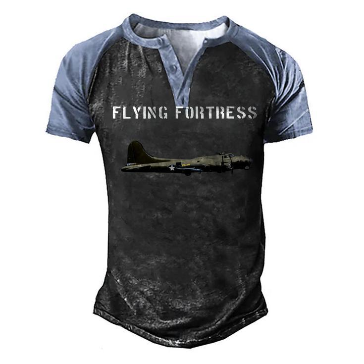 B-17 Flying Fortress  Ww2 Bomber Airplane Pilot   Men's Henley Shirt Raglan Sleeve 3D Print T-shirt