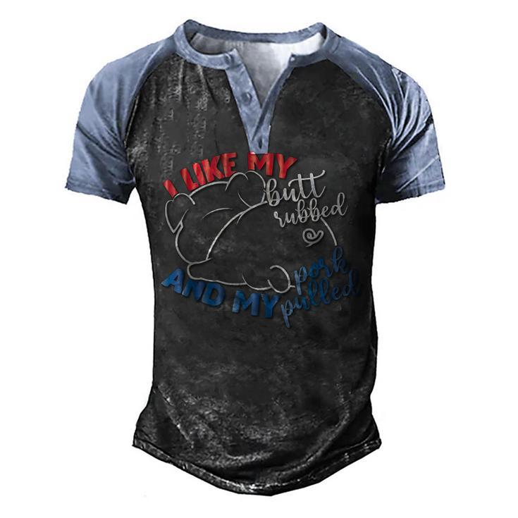 Bbq Grilling Barbecuing Barbecue Pulled Pork Grill 4Th July  Men's Henley Shirt Raglan Sleeve 3D Print T-shirt