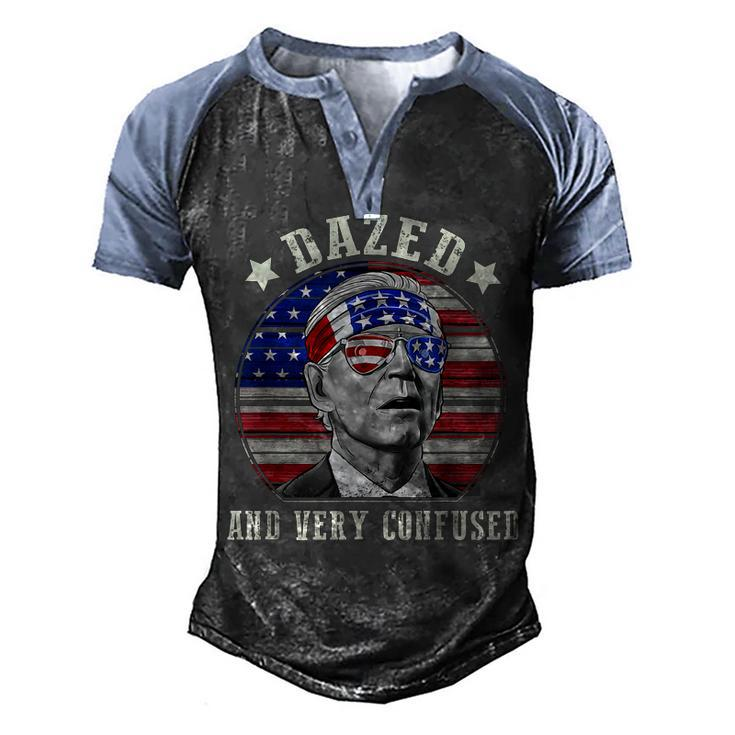 Funny Joe Biden Dazed And Very Confused 4Th Of July 2022  V2 Men's Henley Shirt Raglan Sleeve 3D Print T-shirt