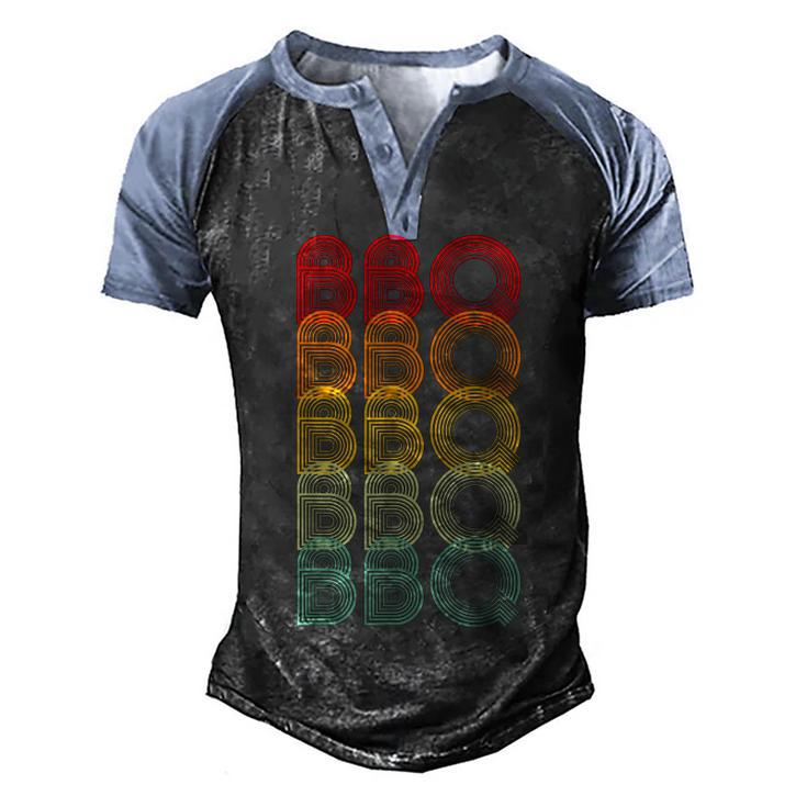 Funny Meat Smoking Bbq Grill Lover Pit Master Smoke Meat   V2 Men's Henley Shirt Raglan Sleeve 3D Print T-shirt