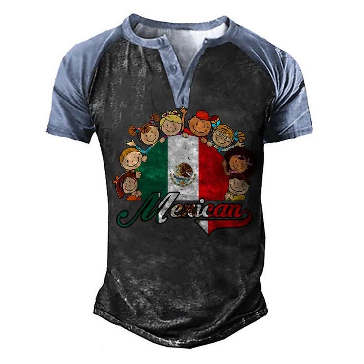 Hispanic Heritage Month  Mexico Pride Mexican Flag Kids  Men's Henley Shirt Raglan Sleeve 3D Print T-shirt