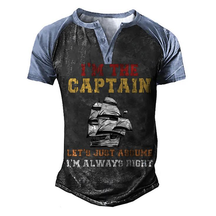 I Am The Captain Of This Boat Funny Boating Man Women Kids  Men's Henley Shirt Raglan Sleeve 3D Print T-shirt
