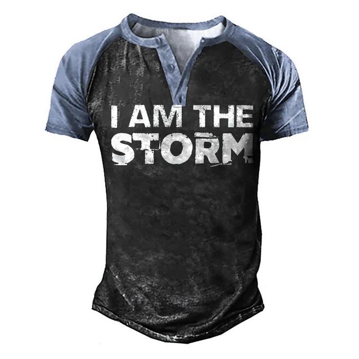 I Am The Storm Fate Devil Whispers Motivational Distressed  Men's Henley Shirt Raglan Sleeve 3D Print T-shirt