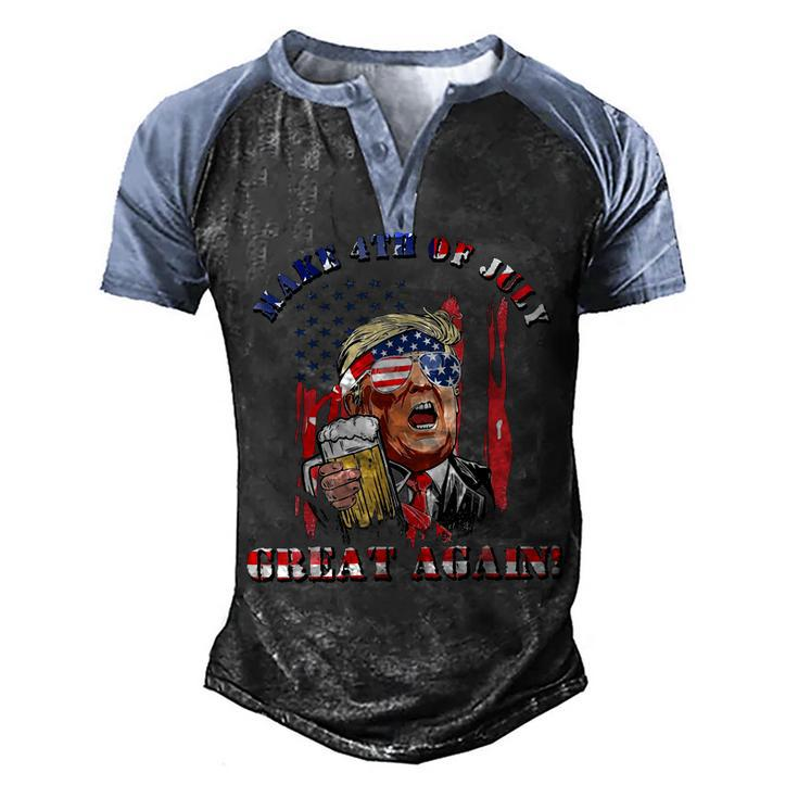 Make 4Th Of July Great Again 4Th Of July  Men's Henley Shirt Raglan Sleeve 3D Print T-shirt