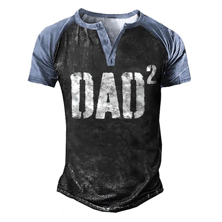 Mens Dad To Be Of 2 Kids - 2Nd Power Squared  Men's Henley Shirt Raglan Sleeve 3D Print T-shirt