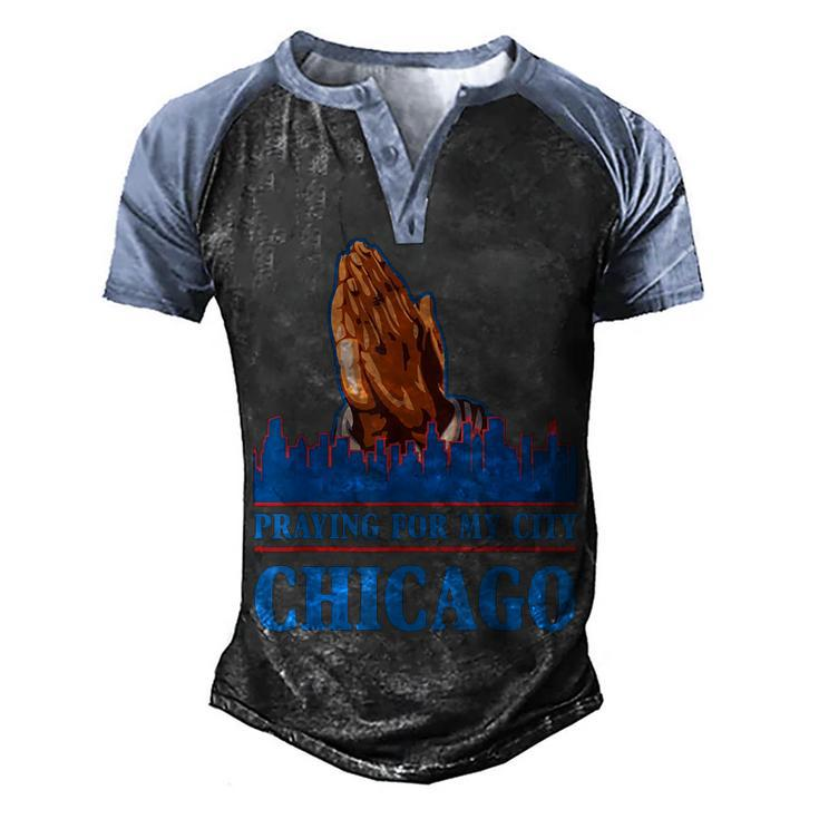 Pray For Chicago Chicago Shooting Support Chicago  Men's Henley Shirt Raglan Sleeve 3D Print T-shirt