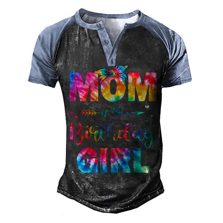 Womens Mom Of The Birthday Girl Mama Mother And Daughter Tie Dye  Men's Henley Shirt Raglan Sleeve 3D Print T-shirt