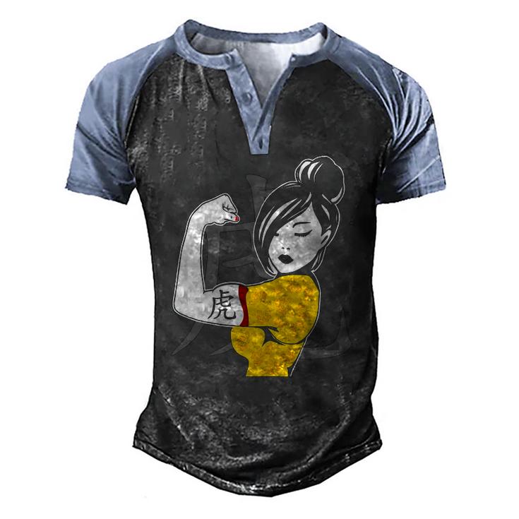 Men's Henley Shirt Raglan Sleeve 3D Print T-shirt