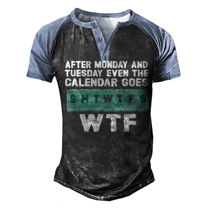 After Monday Men's Henley Shirt Raglan Sleeve 3D Print T-shirt