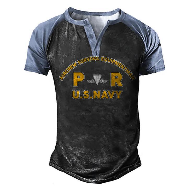 Aircrew Survival Equipmentman Pr Men's Henley Shirt Raglan Sleeve 3D Print T-shirt