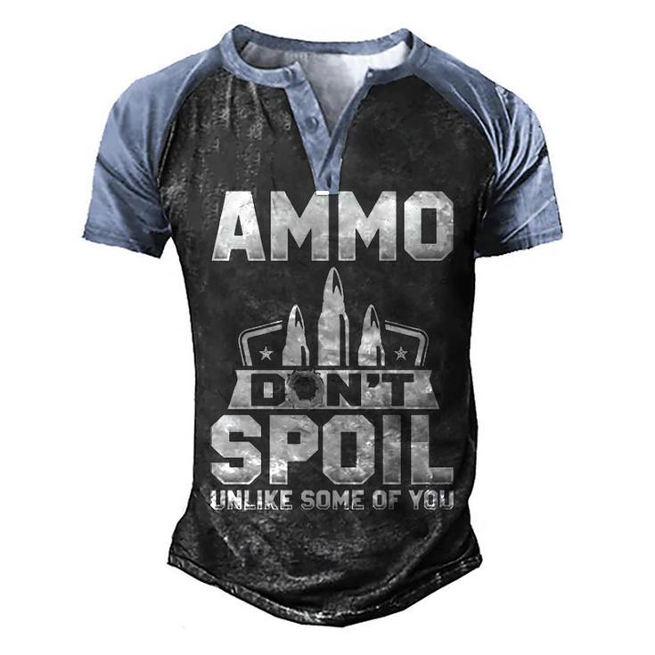 Ammo Dont Spoil Men's Henley Shirt Raglan Sleeve 3D Print T-shirt