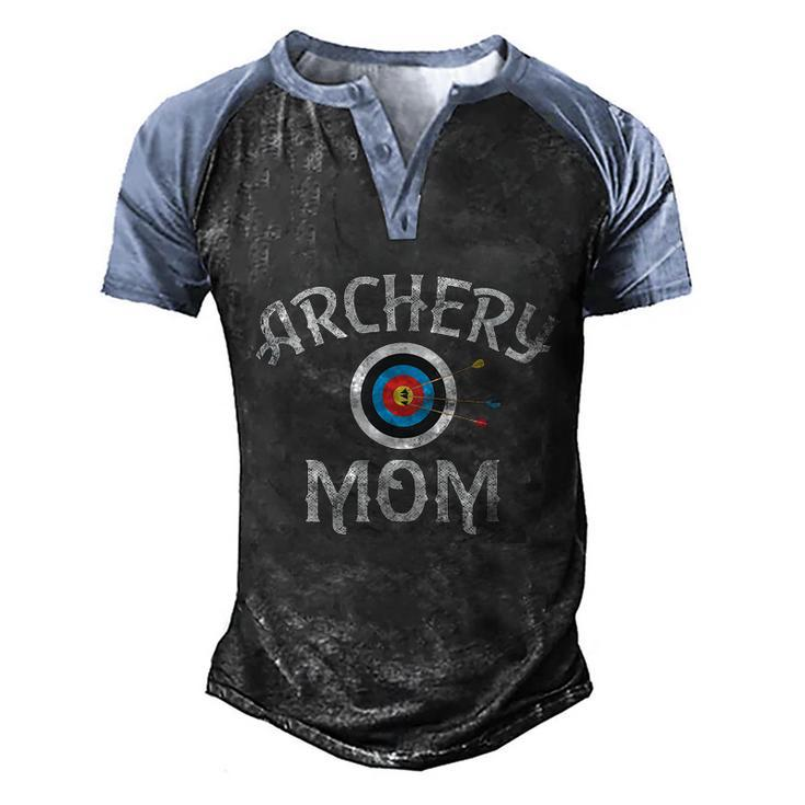 Archery Archer Mom Target Proud Parent Bow Arrow Funny Men's Henley Shirt Raglan Sleeve 3D Print T-shirt
