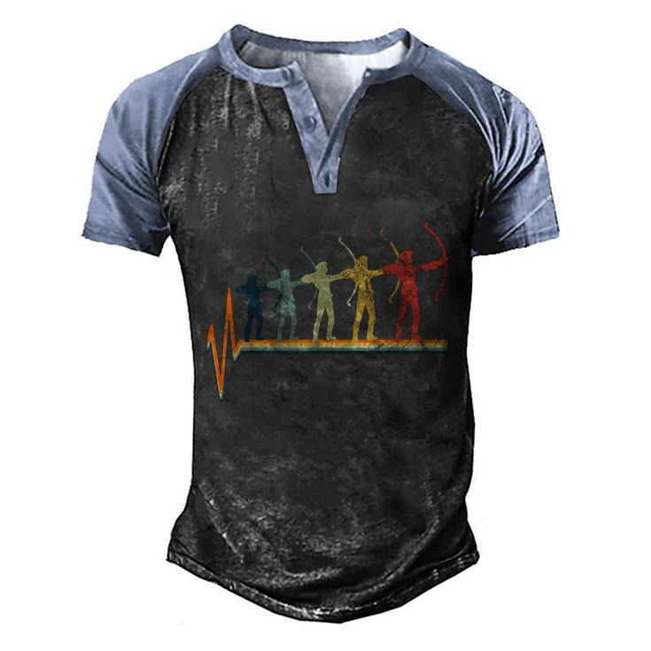 Archery Heartbeat V2 Men's Henley Shirt Raglan Sleeve 3D Print T-shirt